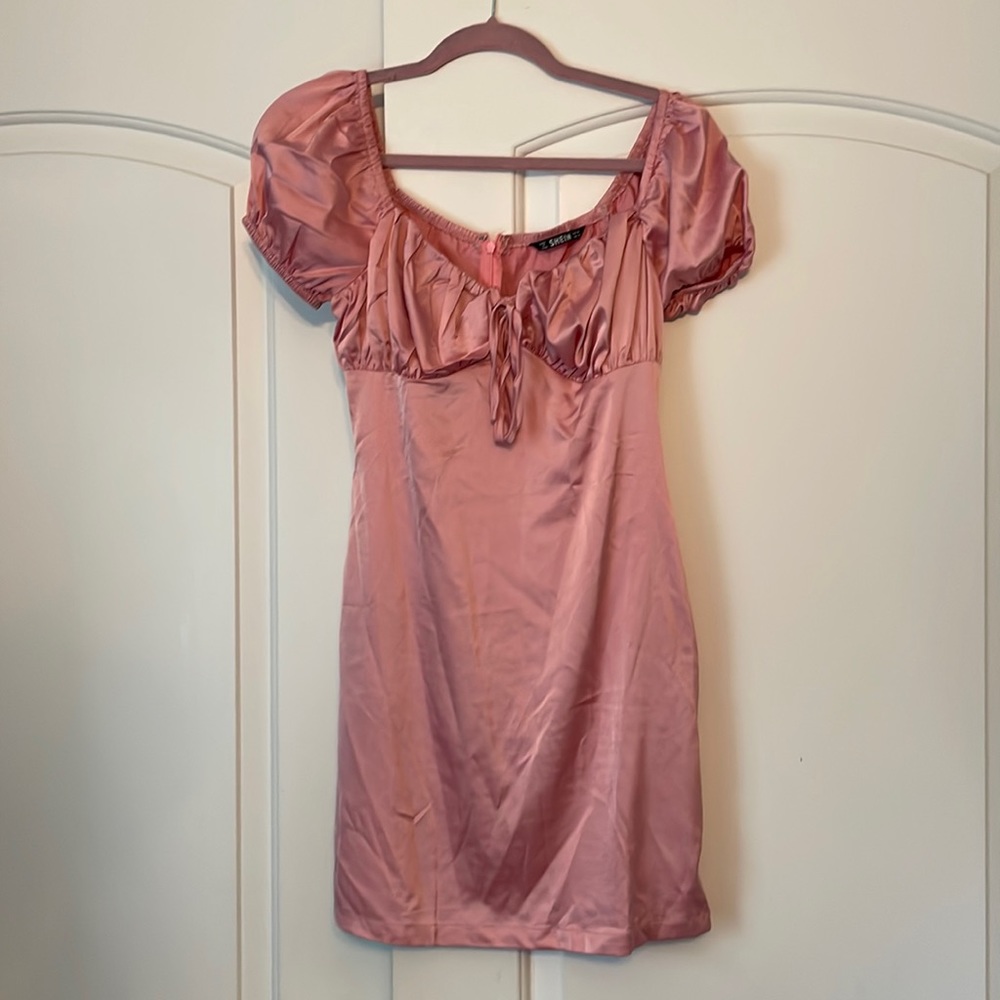 Pink silky dress